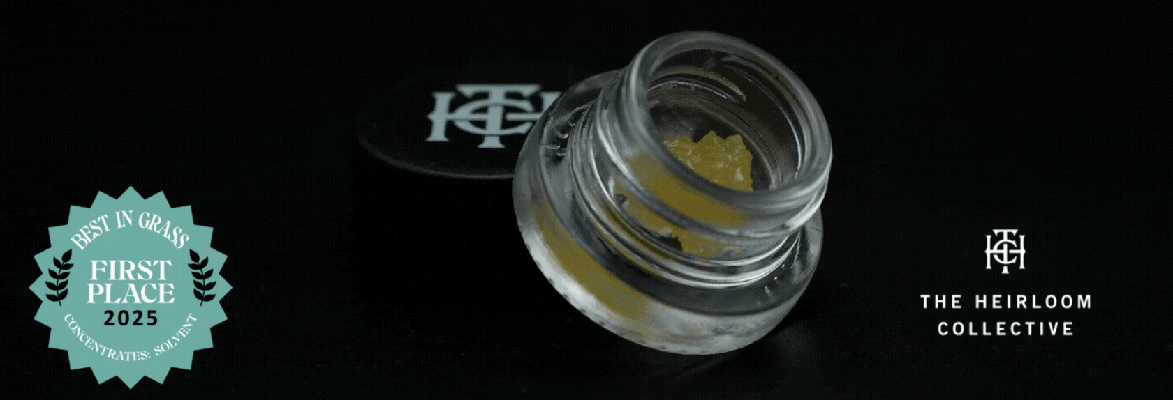 Close up of an award winning solvent based concentrate from The Heirloom Collective.